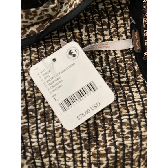 Free People x REVOLVE Cheetah Baby Blouse Large NWT - Picture 6 of 6